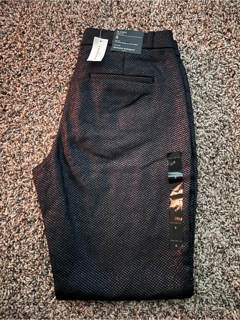 Banana Republic Textured Sloan Curvy Fit Pants in Black
